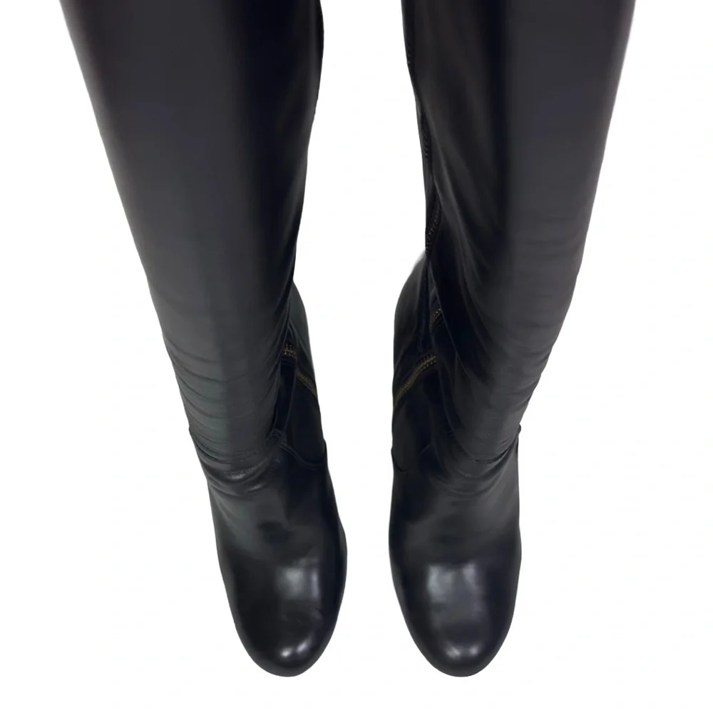 Michael Kors Lesly Black Leather Platform Boots 9 - Picture 10 of 12